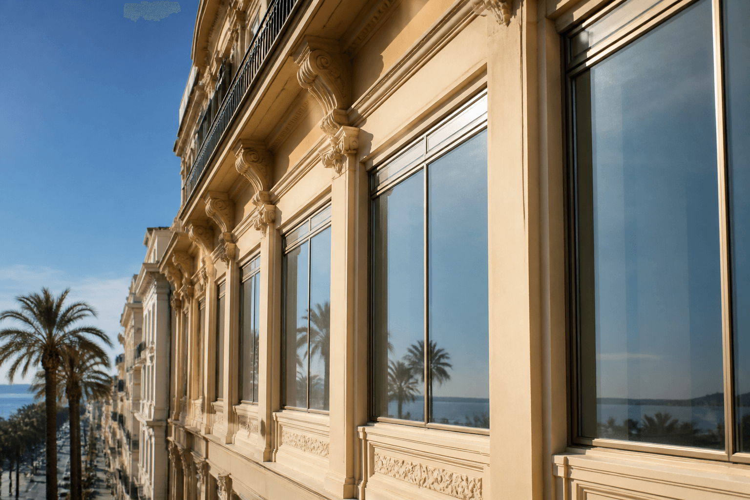 Façades et vitrages à Nice, Côte d’Azur.