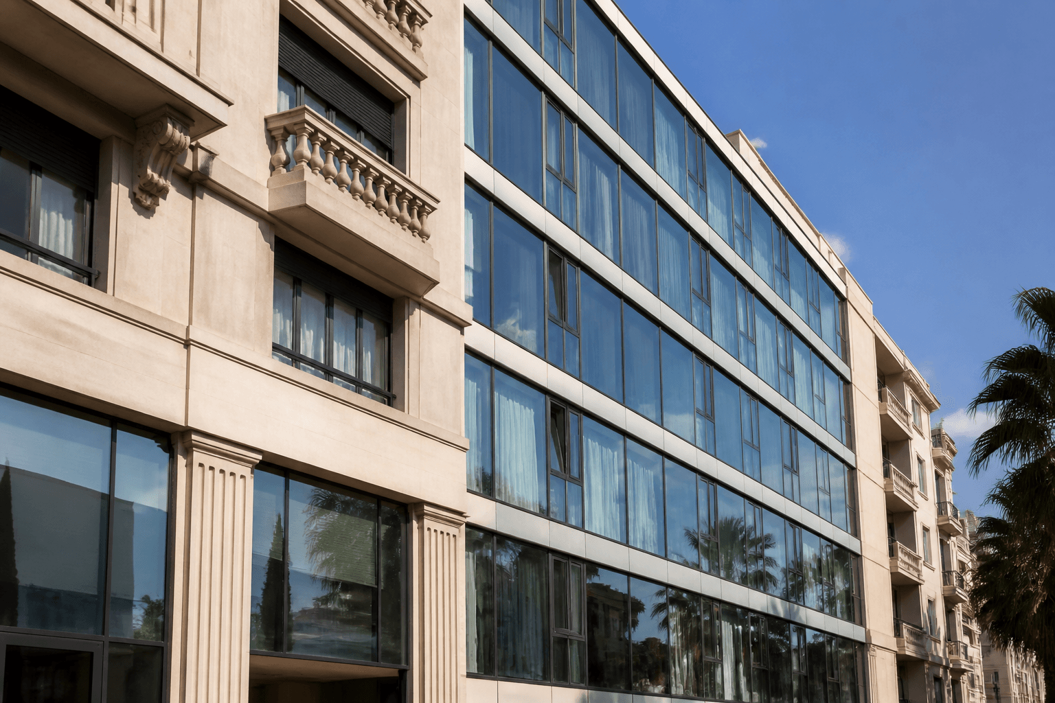 Exemple de service : façade vitrée.